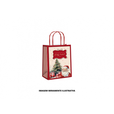 SACOLA PAPEL - CROMUS - 26x19,5x9,5cm CHARM NATALINO M